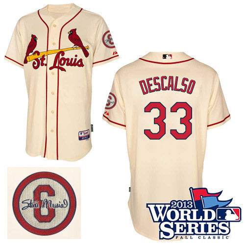 Daniel Descalso #33 MLB Jersey-St Louis Cardinals Men's Authentic Commemorative Musial 2013 World Series Baseball Jersey